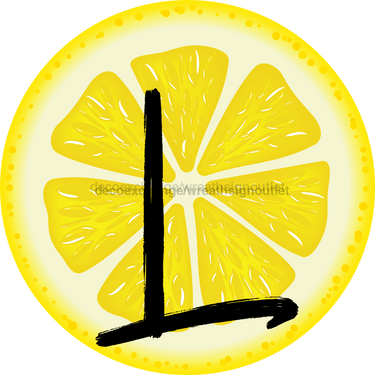 Personalized Lemon Sign Initial Monogram Decoe-4088-Dh-Custom 18 Wood Round L